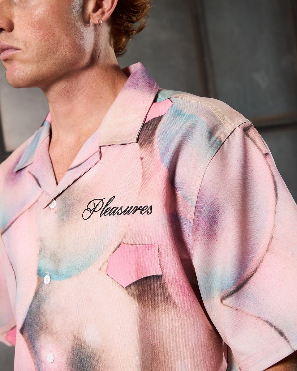 ��PLEASURES/�ץ쥸�㡼����PEARL BUTTON UP Ⱦµ����� / PINK