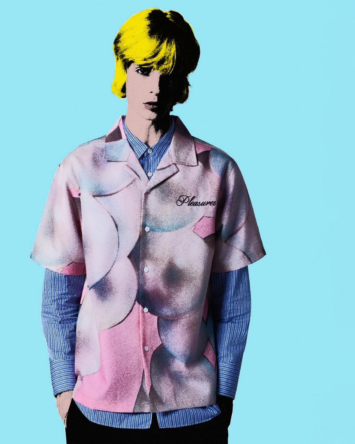 ��PLEASURES/�ץ쥸�㡼����PEARL BUTTON UP Ⱦµ����� / PINK