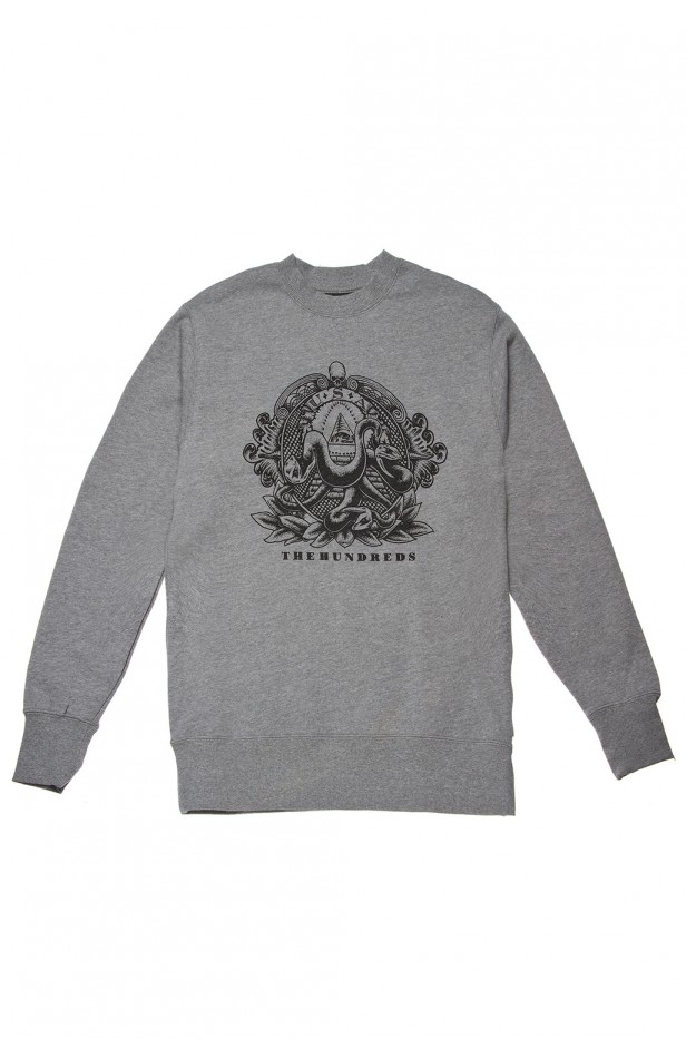 THE HUNDREDS/ϥɥåġUNITED SNAKES CREWNECK / GUNMETAL HEATHER