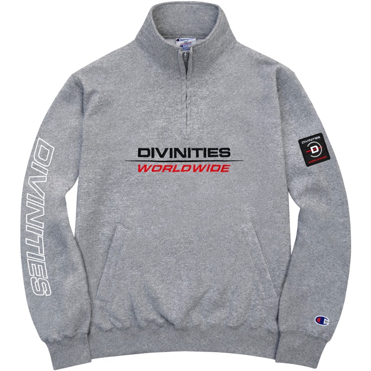 ��DIVINITIES/�ǥ��ӥ˥ƥ�������NAVI/CHAMPION HALF ZIP PULLOVER / HEATHER �إ������졼 GREY