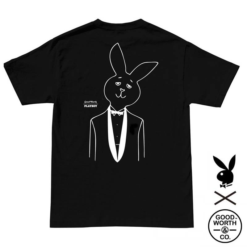 GOOD WORTH/åɥ  PLAYBOY/ץ쥤ܡPLAYBOY TEE T / BLK ֥å 