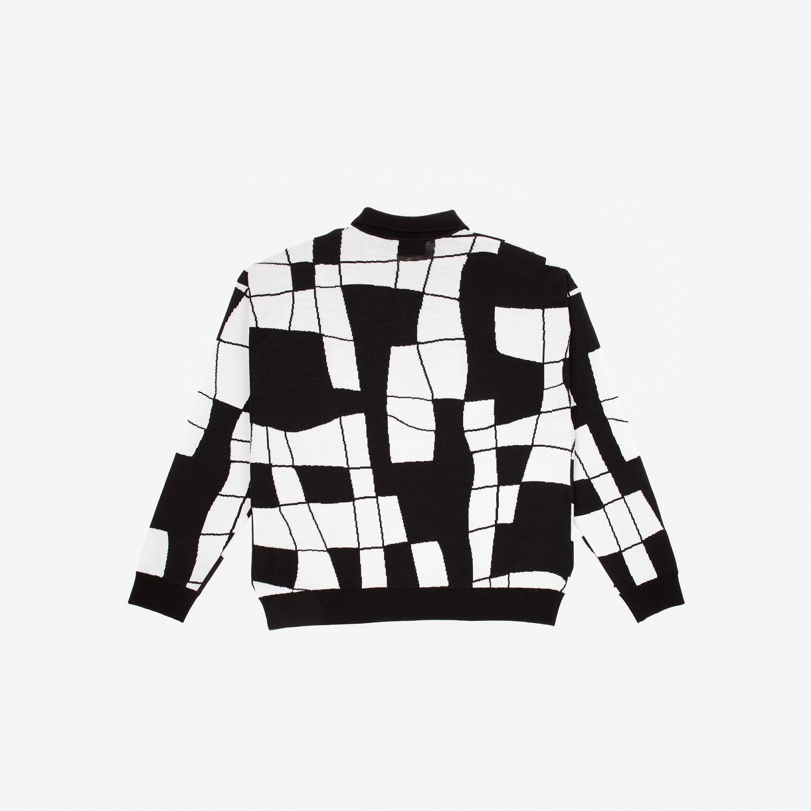 PAS DE MER/ѥɥCROSSWORDS POLO KNIT ݥ / WHITE ۥ磻 /BLACK