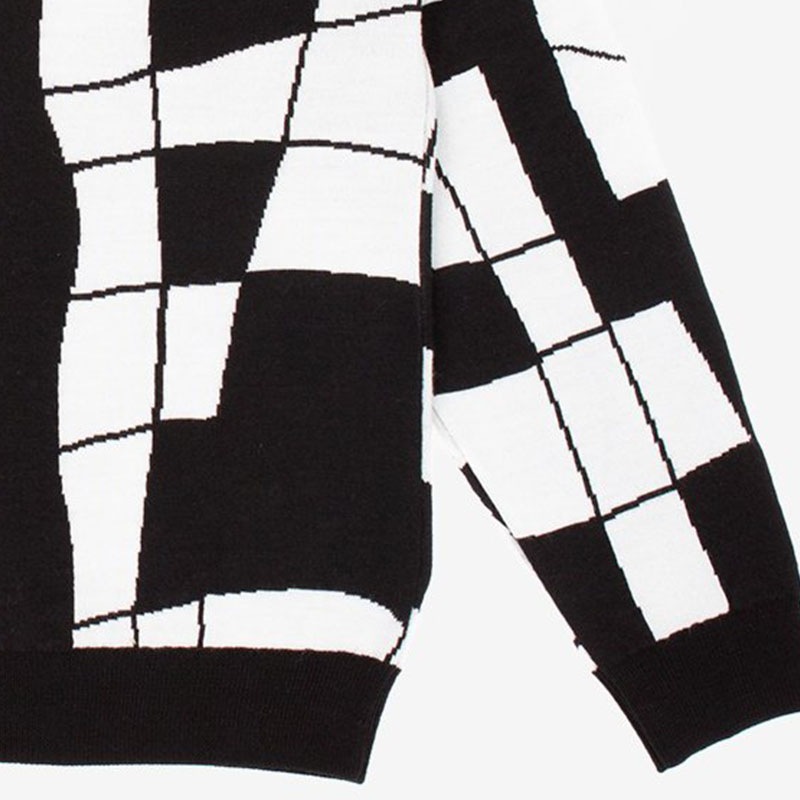 PAS DE MER/ѥɥCROSSWORDS POLO KNIT ݥ / WHITE ۥ磻 /BLACK