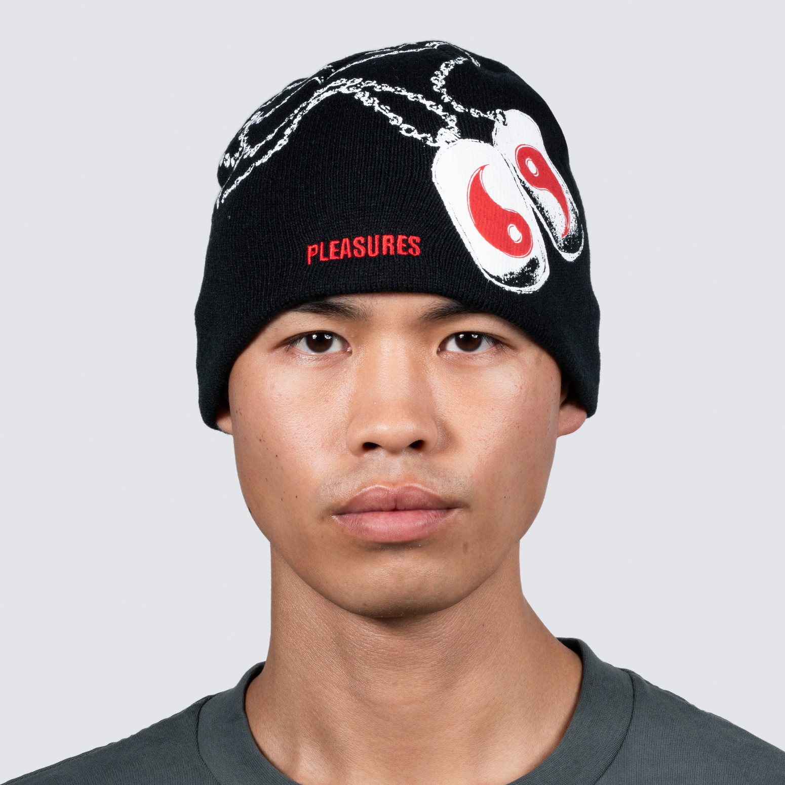 ��PLEASURES/�ץ쥸�㡼����DOG TAGS SKULLY �˥å�˹ / BLACK