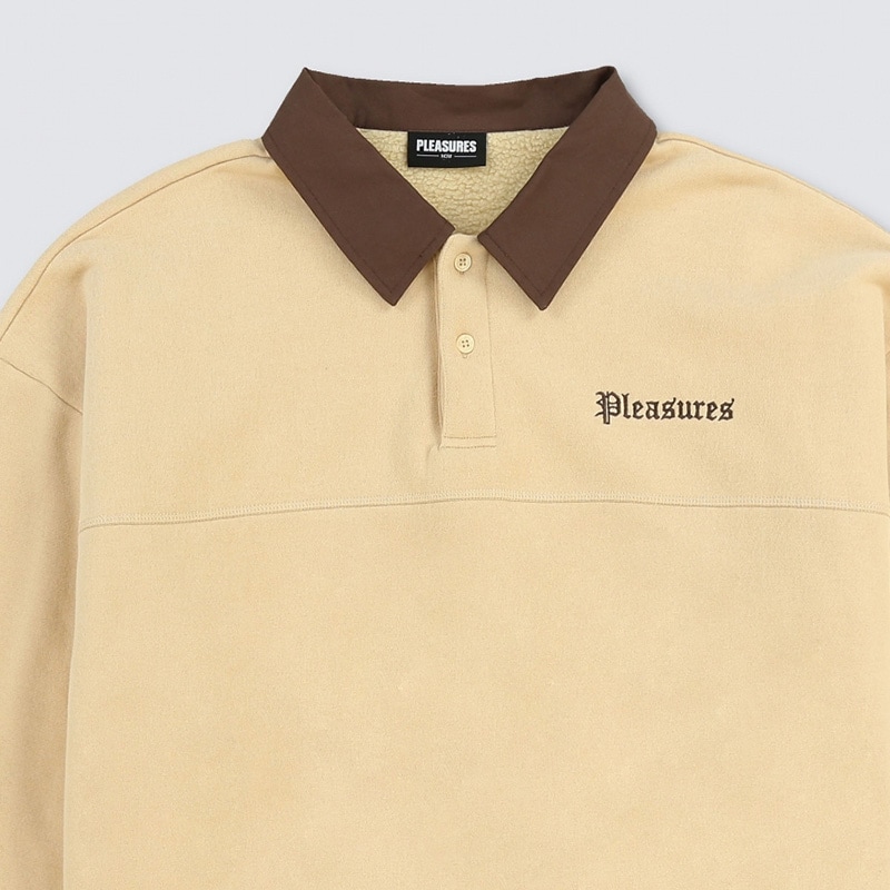 PLEASURES/ץ쥸㡼TWEAK POLO SWEATSHIRT ݥå / TAN 