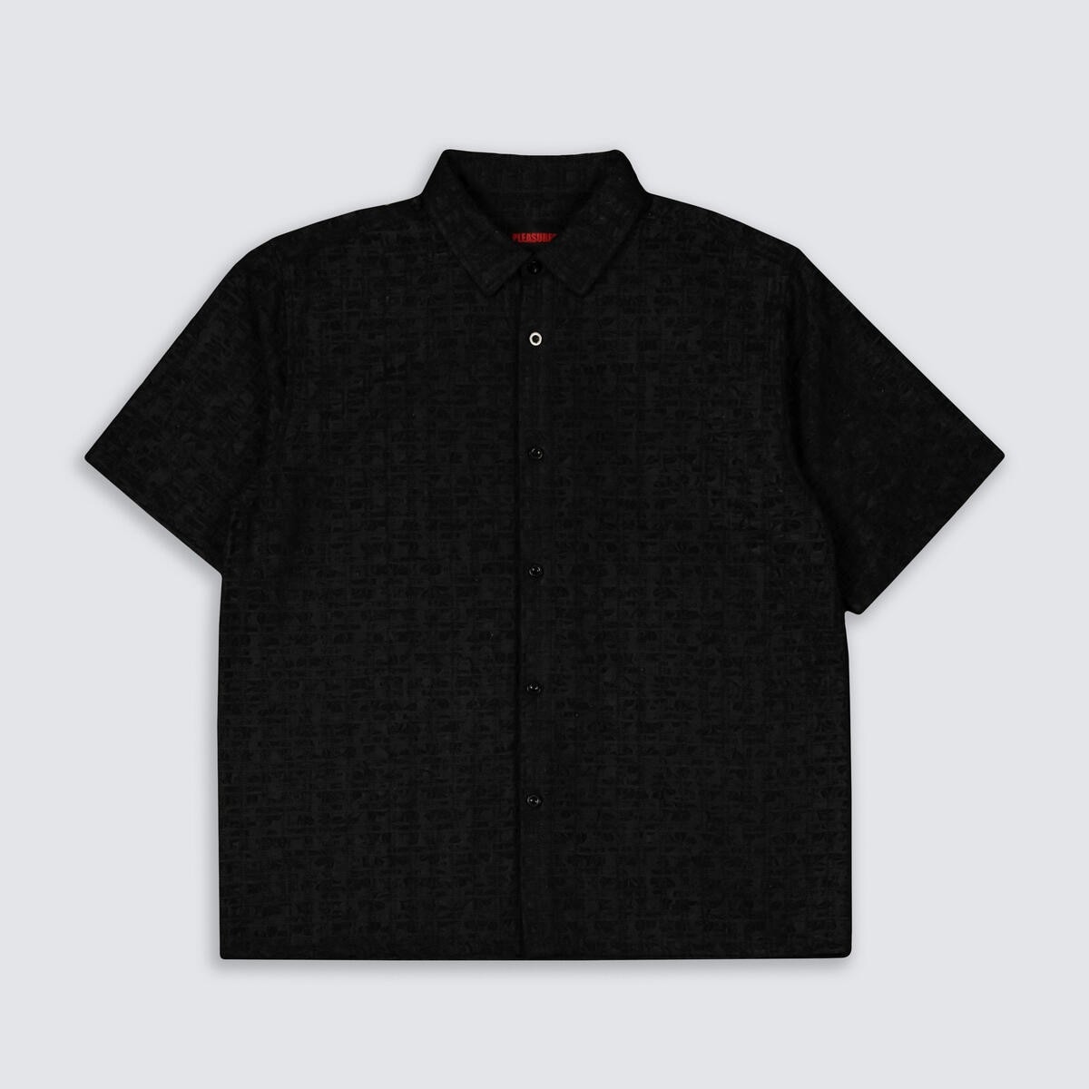 PLEASURES/ץ쥸㡼LACY BUTTON DOWN Ⱦµ / BLACK