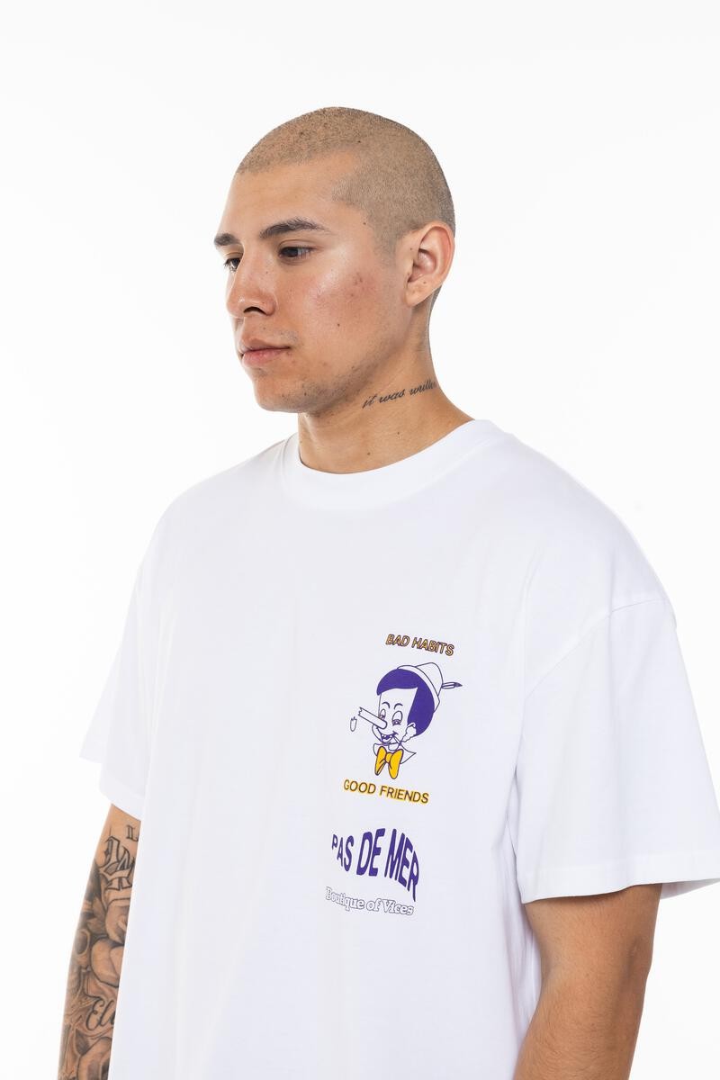PAS DE MER/ѥɥBAD HABITS TEE T / WHITE