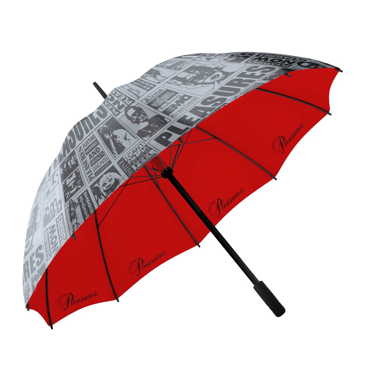 PLEASURES/ץ쥸㡼NEWSPRINT UMBRELLA  / BLACK