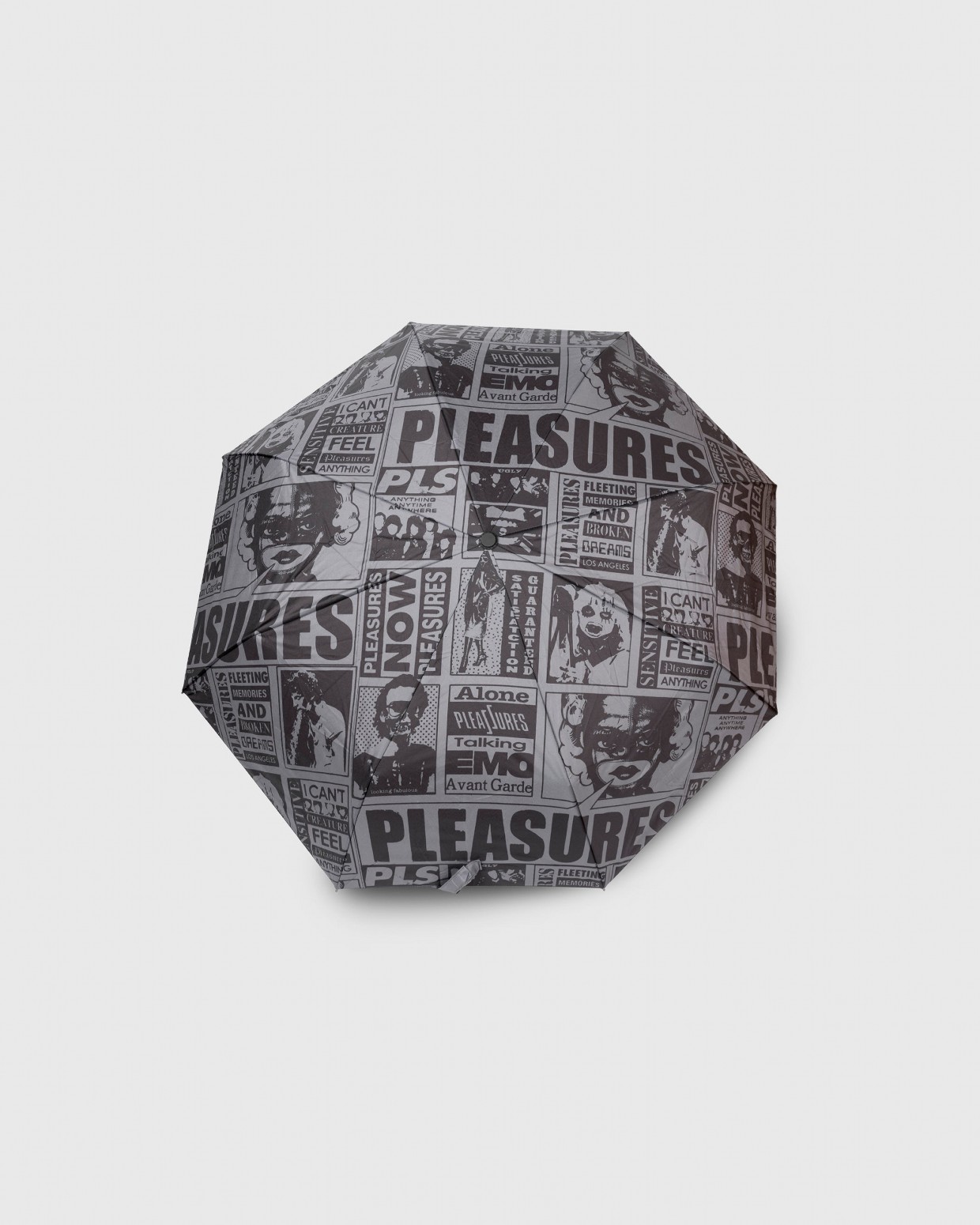 PLEASURES/ץ쥸㡼NEWSPRINT UMBRELLA  / BLACK