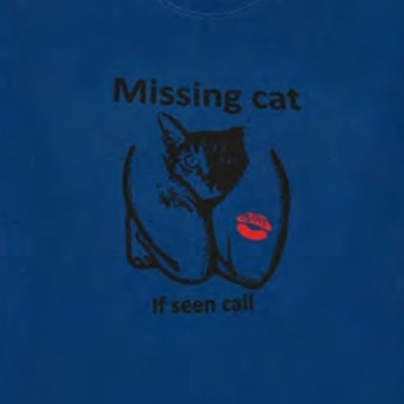 PAS DE MER/ѥɥMISSING CAT T-SHIRT T / BLUE NAVY