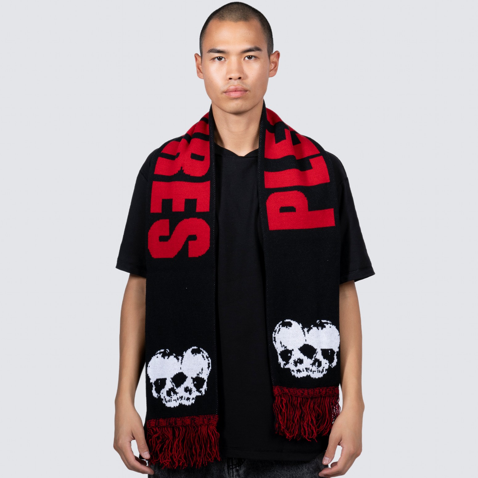 ��PLEASURES/�ץ쥸�㡼����SKULL SCARF �������� / BLACK