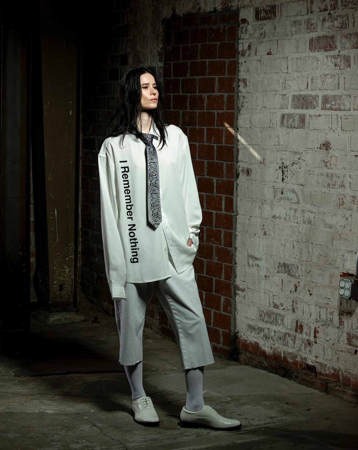 ��PLEASURES/�ץ쥸�㡼����JOY DIVISION/���祤���ǥ�����������NOTHING BUTTON DOWN Ĺµ����� / WHITE