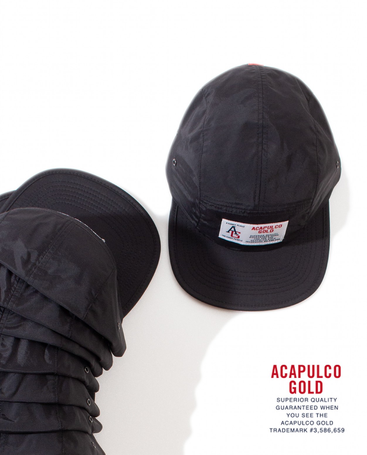 ACAPULCO GOLD/ץ륳 ɡACTIVE NYLON CAP å / BLACK