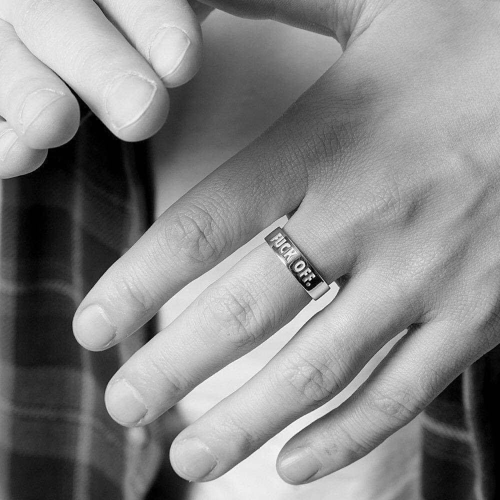 RAISED BY WOLVES/쥤ɥХ֥FUCK OFF RING  / Sterling Silver