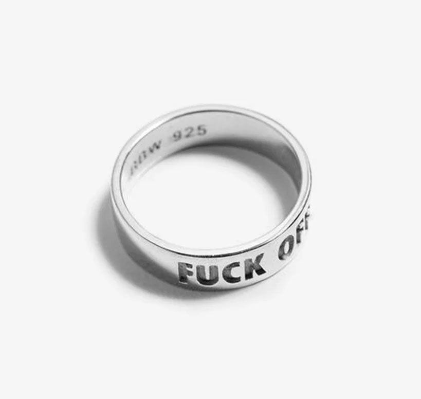 RAISED BY WOLVES/쥤ɥХ֥FUCK OFF RING  / Sterling Silver