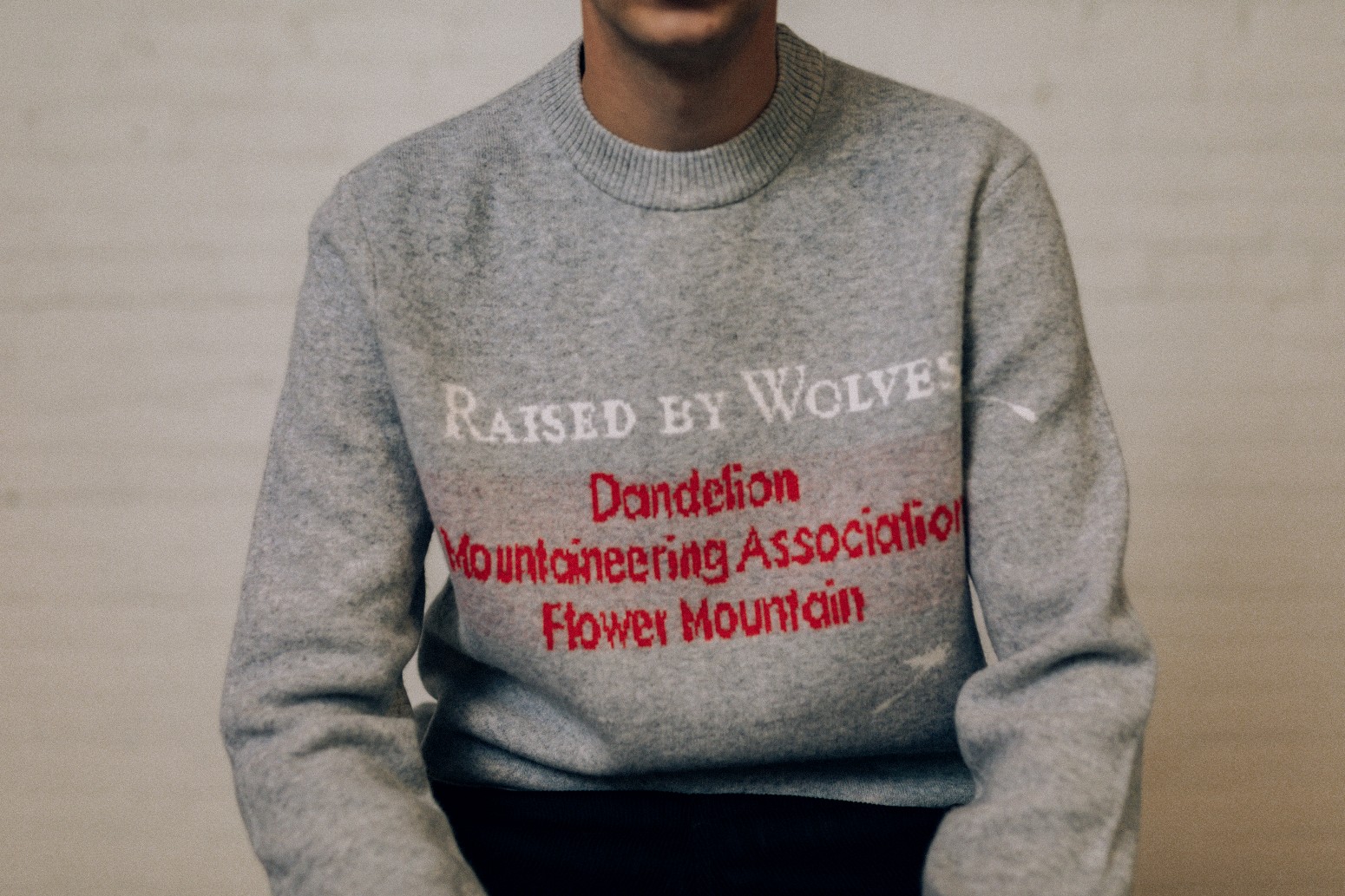 ��RAISED BY WOLVES/�쥤���ɥХ�����֥���DMA INTARSIA SWEATER �������� / HEATHERED GREY