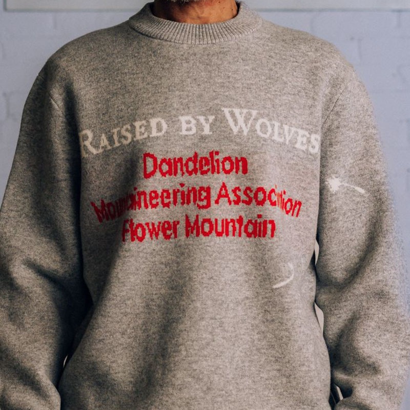 ��RAISED BY WOLVES/�쥤���ɥХ�����֥���DMA INTARSIA SWEATER �������� / HEATHERED GREY