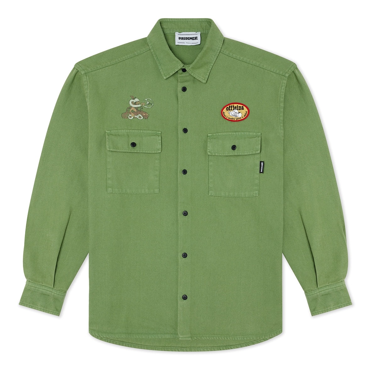 ��PAS DE MER/�ѥɥ����OFFICINA SHIRT Ĺµ����� / ARMY GREEN