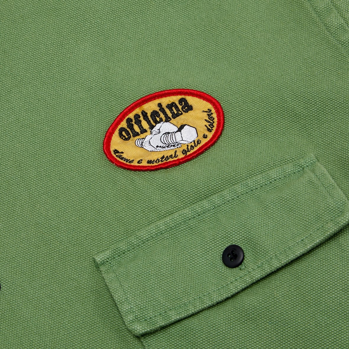 ��PAS DE MER/�ѥɥ����OFFICINA SHIRT Ĺµ����� / ARMY GREEN