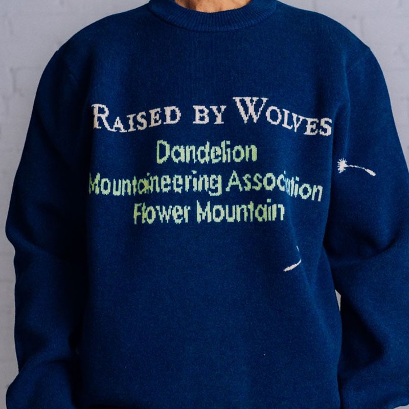 ��RAISED BY WOLVES/�쥤���ɥХ�����֥���DMA INTARSIA SWEATER �������� / HEATHERED INDIGO