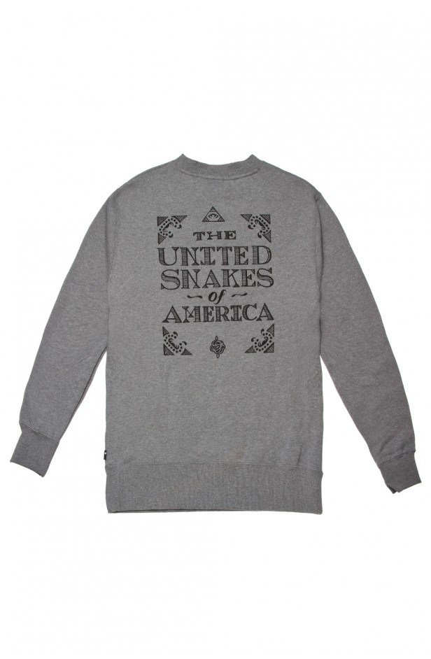 THE HUNDREDS/ϥɥåġUNITED SNAKES CREWNECK / GUNMETAL HEATHER