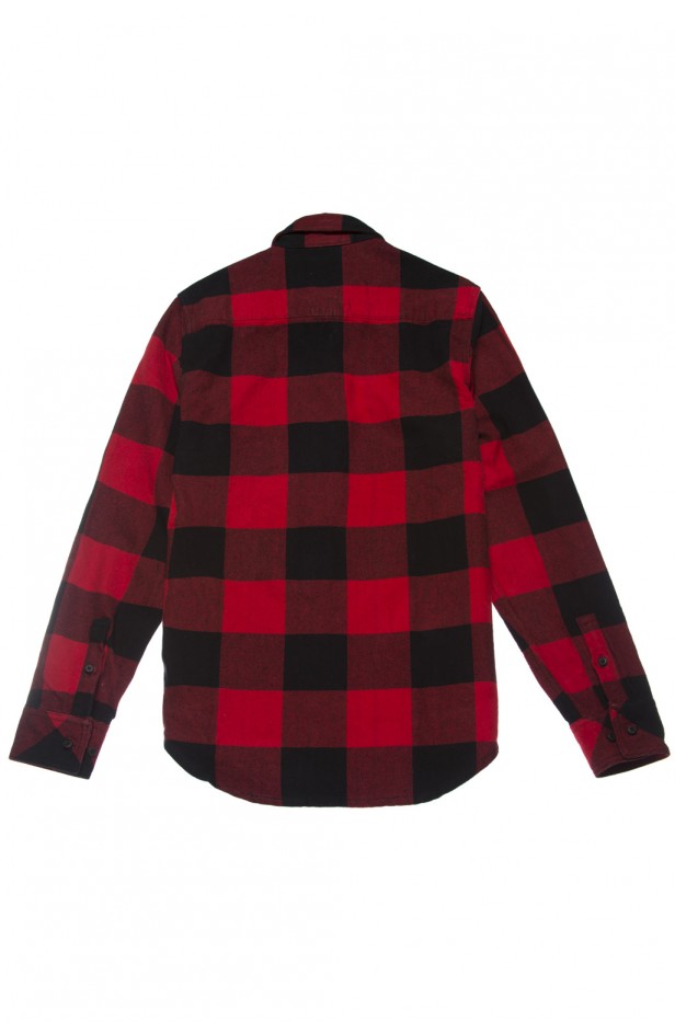 ��THE HUNDREDS/�����ϥ�ɥ�åġ�HIGHLAND LS FLANNEL / RED ��å� ��