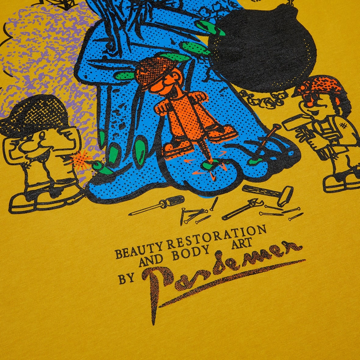 ��PAS DE MER/�ѥɥ����RESTORATION T-SHIRT T����� / MUSTARD