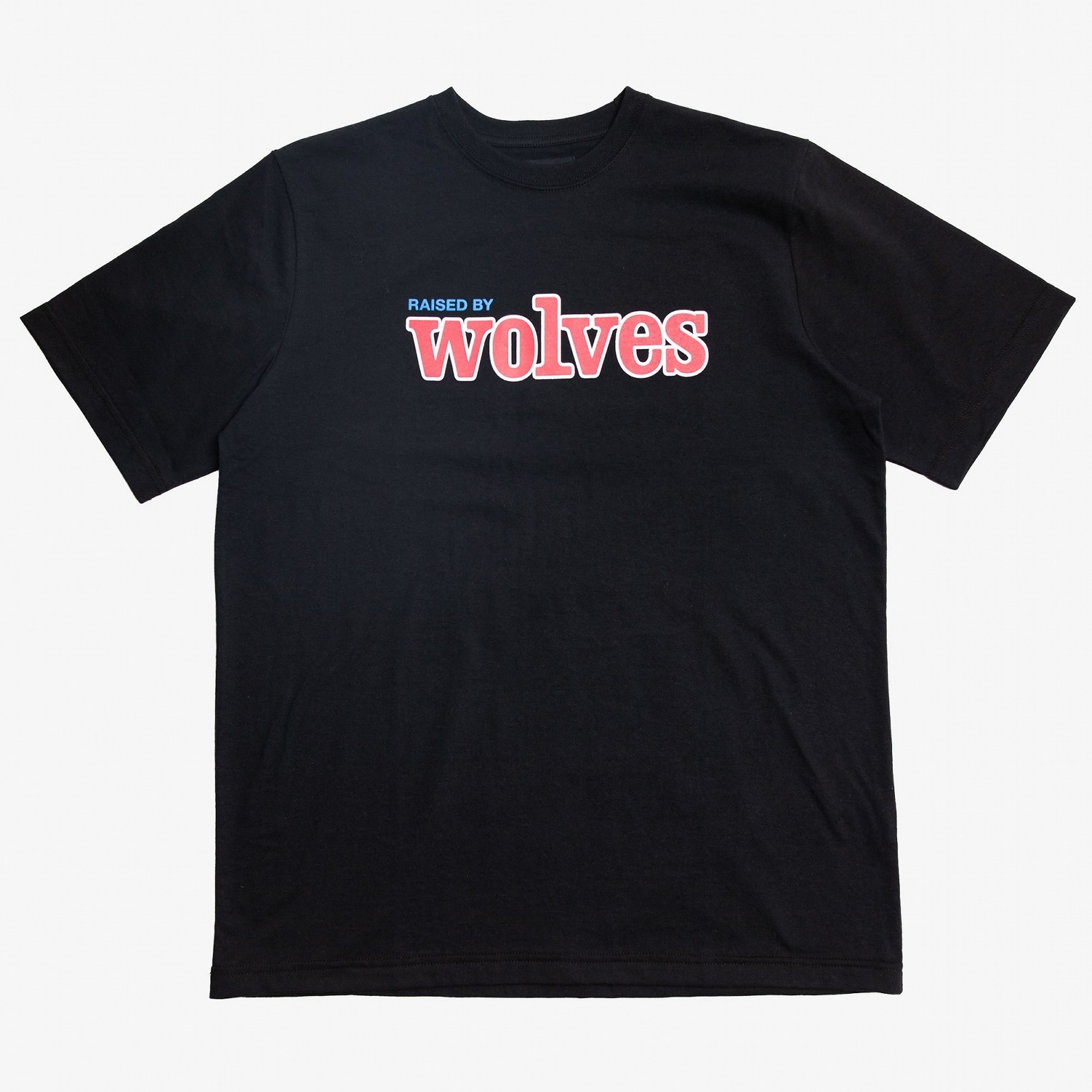 RAISED BY WOLVES/쥤ɥХ֥TEAM LETTERING TEE T / BLACK ֥å