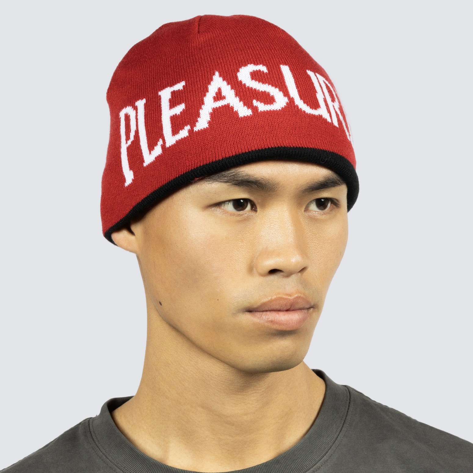 PLEASURES/ץ쥸㡼CROSSES REVERSIBLE BEANIE ˥å˹ / BLACK/RED