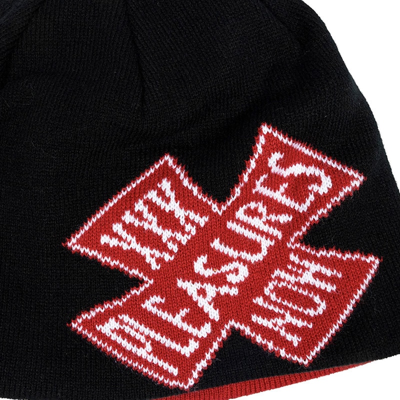 PLEASURES/ץ쥸㡼CROSSES REVERSIBLE BEANIE ˥å˹ / BLACK/RED