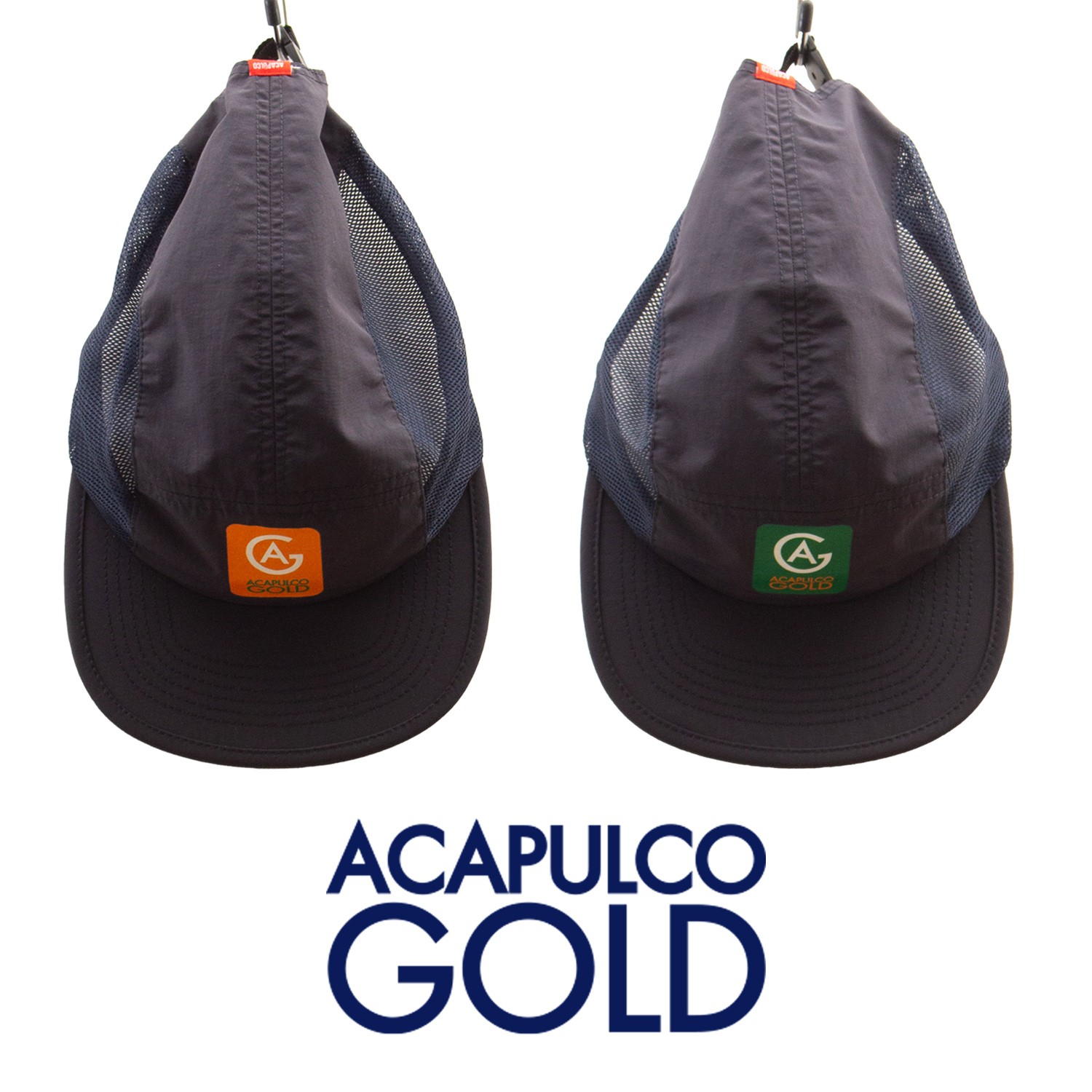ACAPULCO GOLD/ץ륳 ɡTECH RECYCLED SIDE MESH NYLON CAP å / NAVY/GREEN
