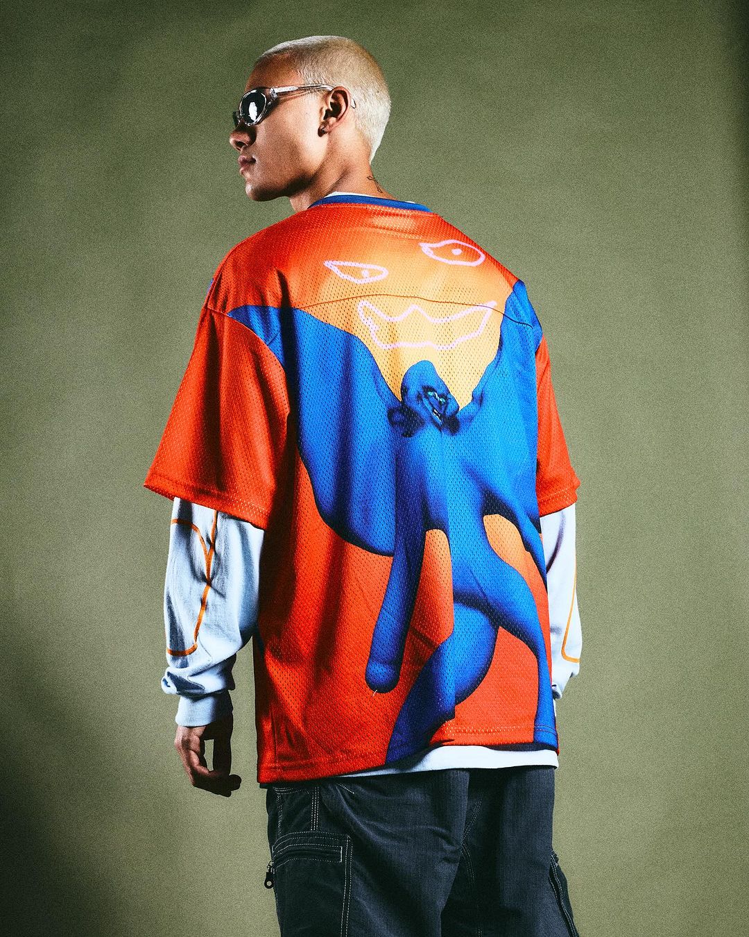 PLEASURES/ץ쥸㡼AUSTIN LEEANGEL FOOTBALL JERSEY T / ORANGE