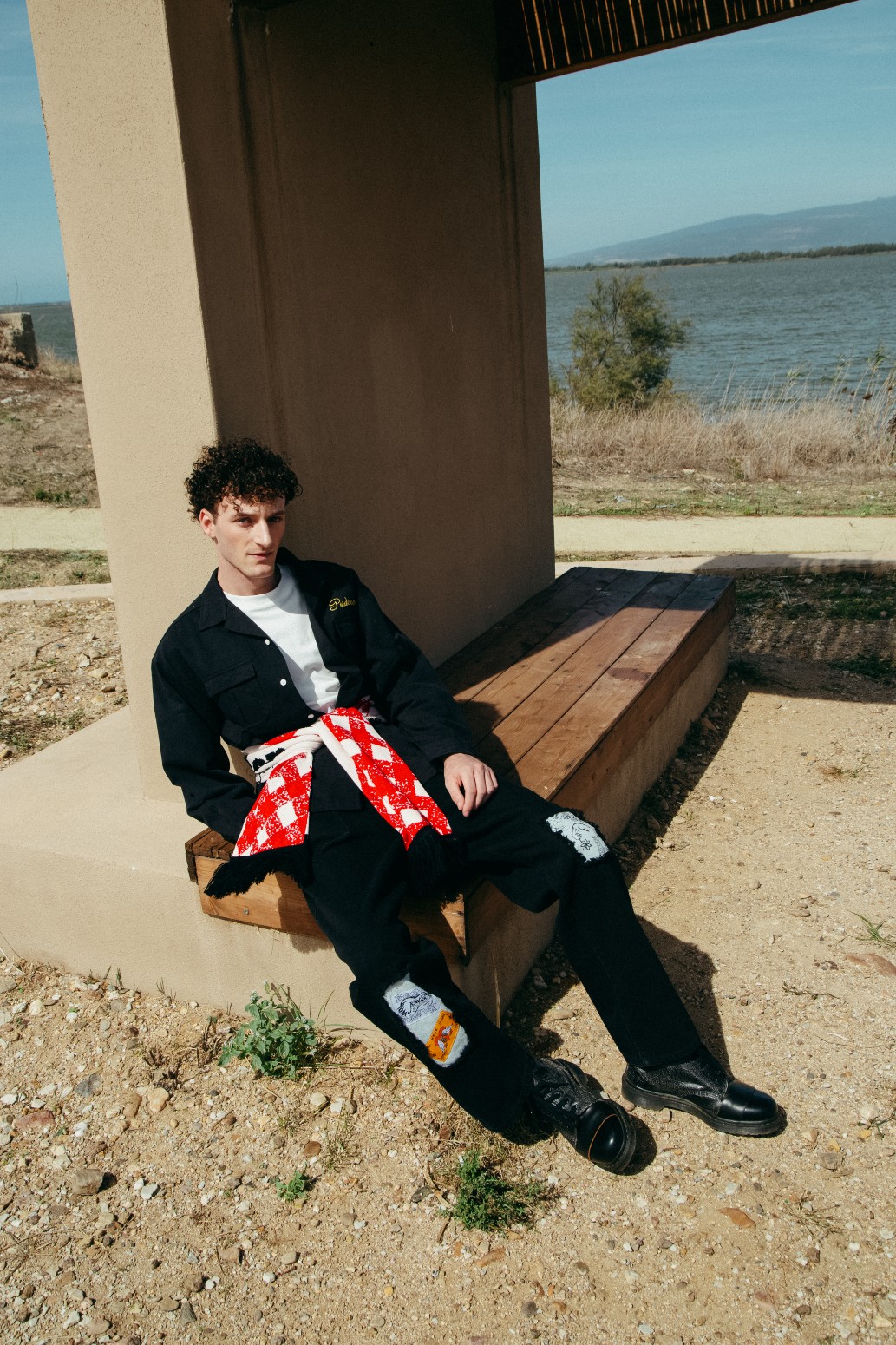 PAS DE MER/ѥɥBOWLING SHIRT Ĺµ / BLACK