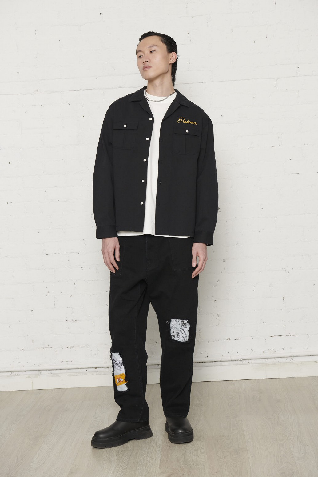 PAS DE MER/ѥɥBOWLING SHIRT Ĺµ / BLACK