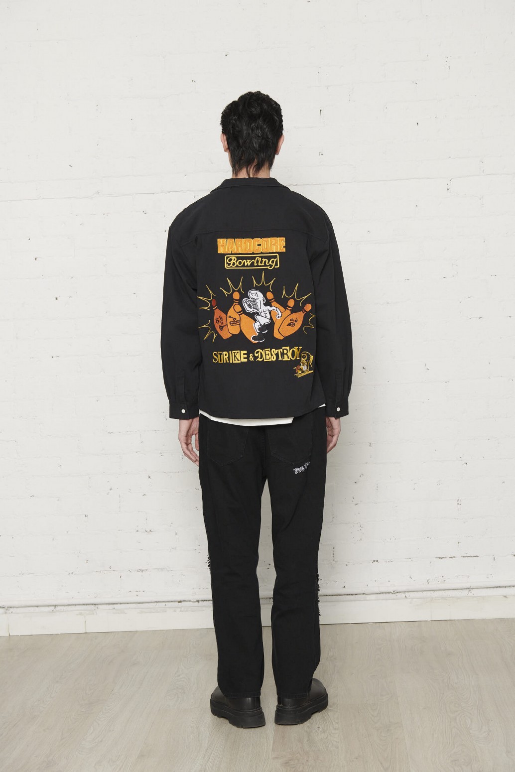 PAS DE MER/ѥɥBOWLING SHIRT Ĺµ / BLACK