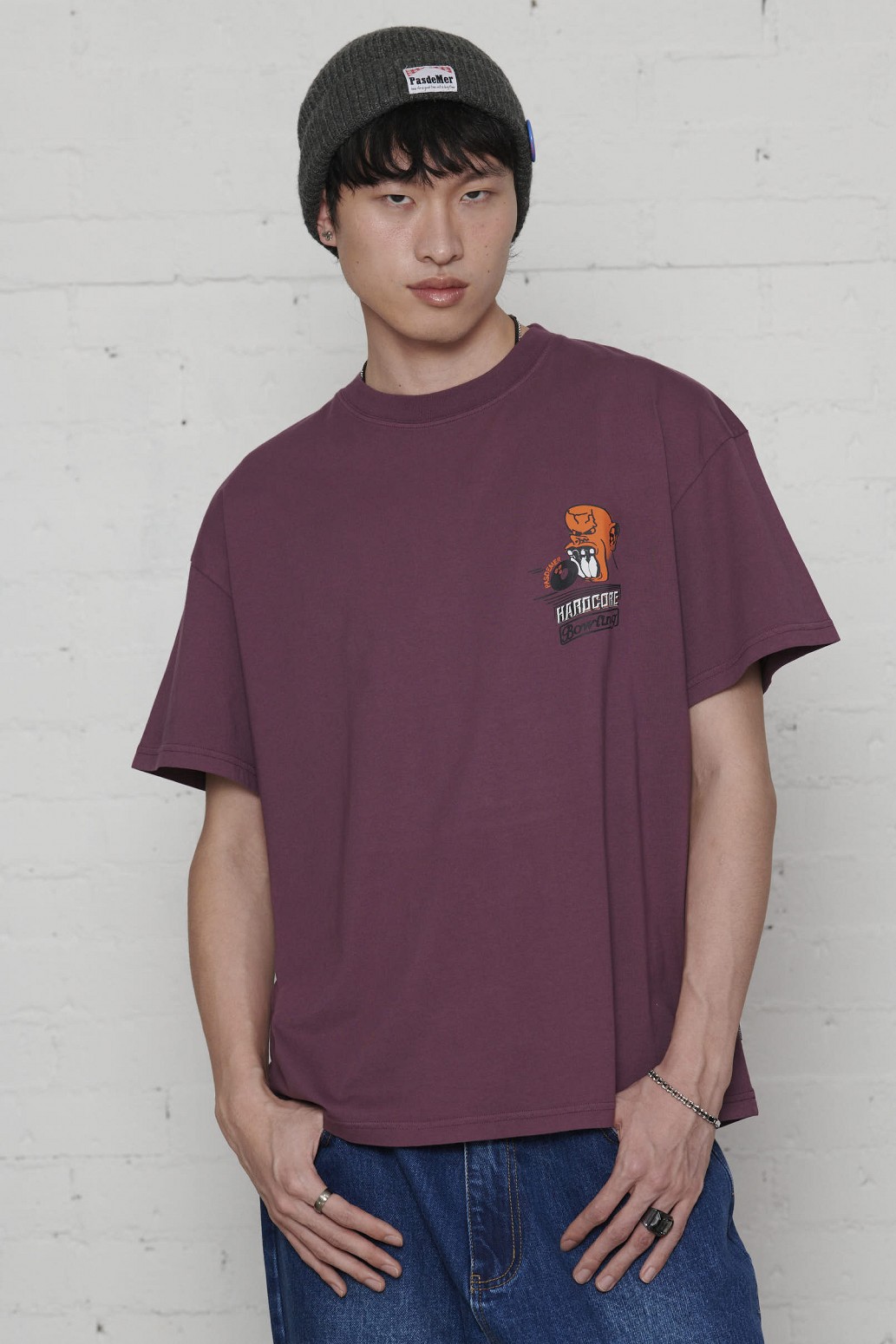 PAS DE MER/ѥɥBOWLING T-SHIRT T / PURPLE