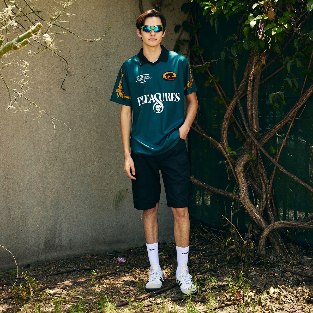 PLEASURES/ץ쥸㡼IUTER/CARLO SOCCER JERSEY å㡼 / DARK GREEN