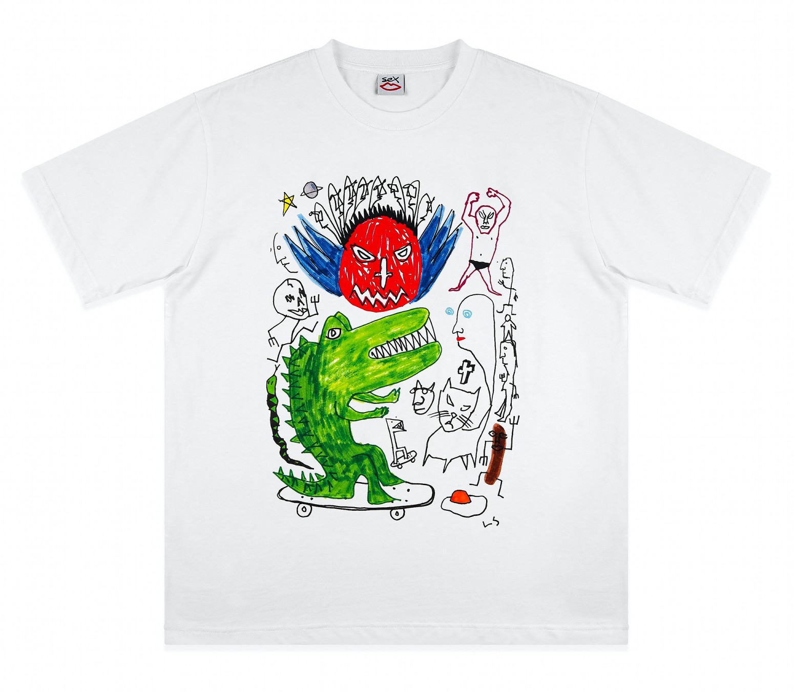 SEX SKATEBOARDS/åȥܡɡCROCODILE T / WHITE