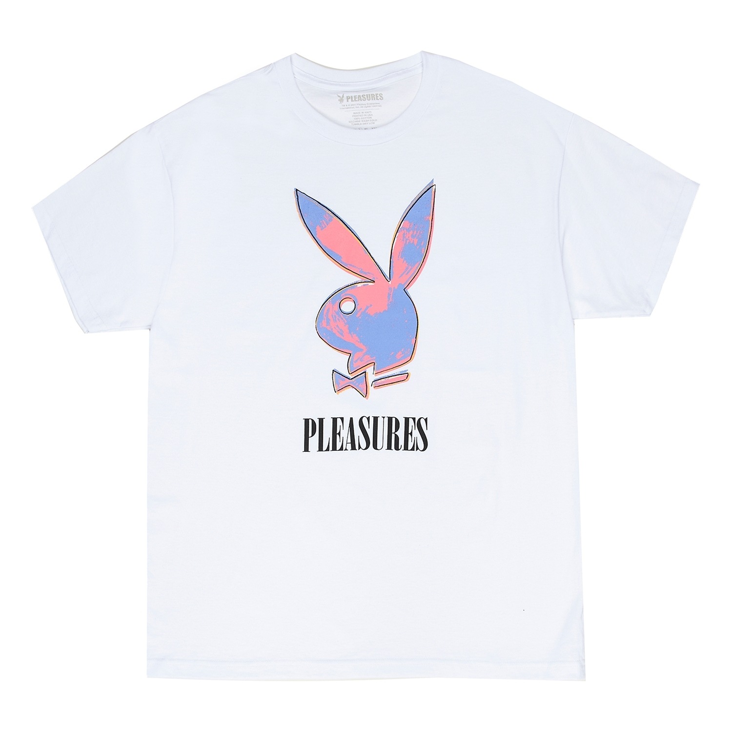 PLEASURES X PLAYBOY エンターテインメント 刺繍ロゴ Tシャツ PLEASURES/プレジャーズ×PLAYBOY/プレイボーイ】POP T-SHIRT T