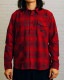 ��RAISED BY WOLVES/�쥤���ɥХ�����֥���PLAID FLANNEL SHIRT Ĺµ����� / RED