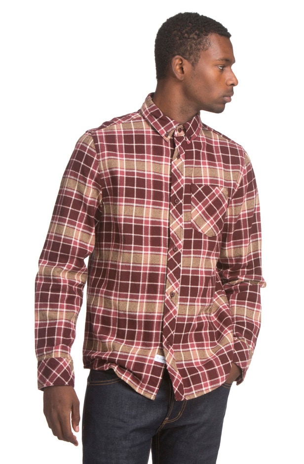 ��THE HUNDREDS/�����ϥ�ɥ�åġ�KAI LS FLANNEL / BURGUNDY