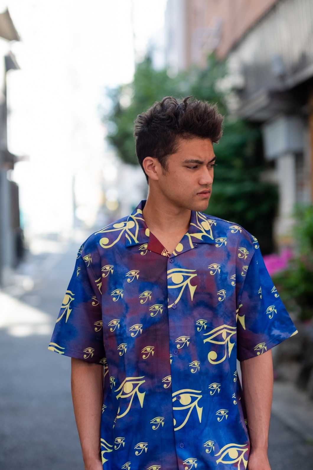 ��PLEASURES/�ץ쥸�㡼����BRENDAN RAYON S/S BUTTON DOWN Ⱦµ����� / PURPLE �ѡ��ץ� ��