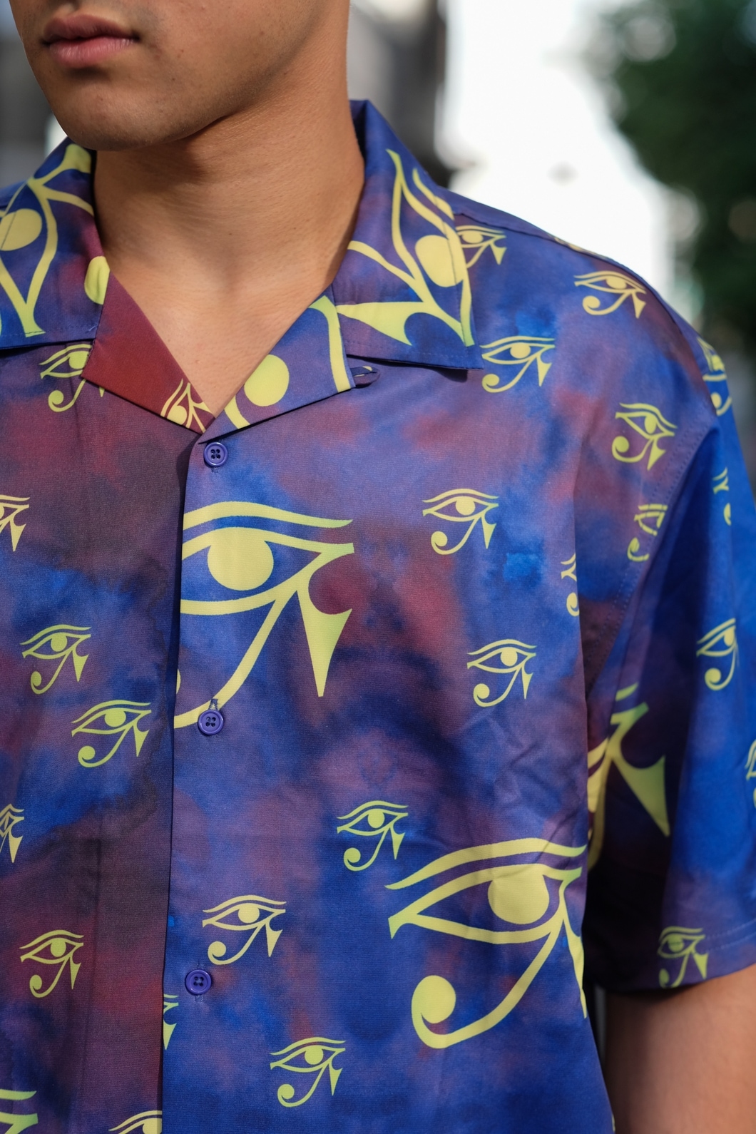 ��PLEASURES/�ץ쥸�㡼����BRENDAN RAYON S/S BUTTON DOWN Ⱦµ����� / PURPLE �ѡ��ץ� ��