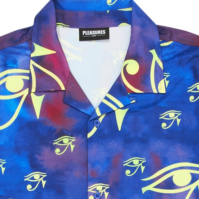 ��PLEASURES/�ץ쥸�㡼����BRENDAN RAYON S/S BUTTON DOWN Ⱦµ����� / PURPLE �ѡ��ץ� ��
