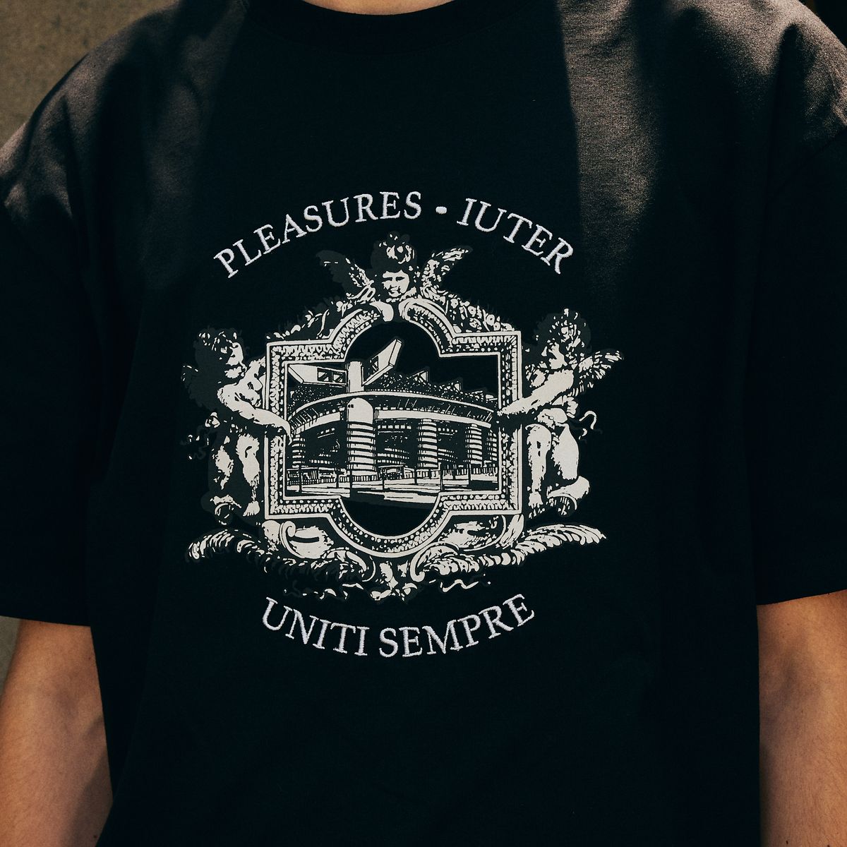 PLEASURES/ץ쥸㡼IUTER/ALBERTO T-SHIRT T / BLACK