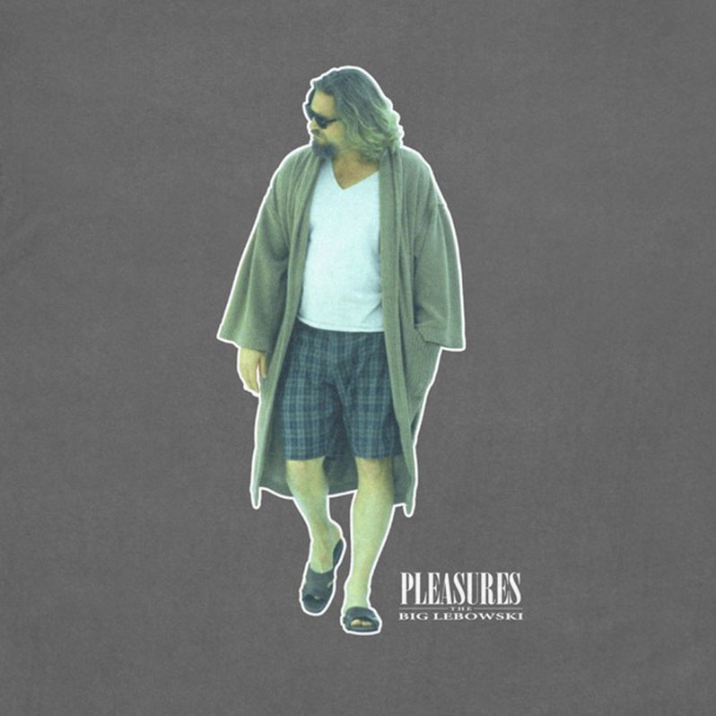 PLEASURES/ץ쥸㡼THE BIG LEBOWSKIDUDE T-SHIRT T / CHARCOAL