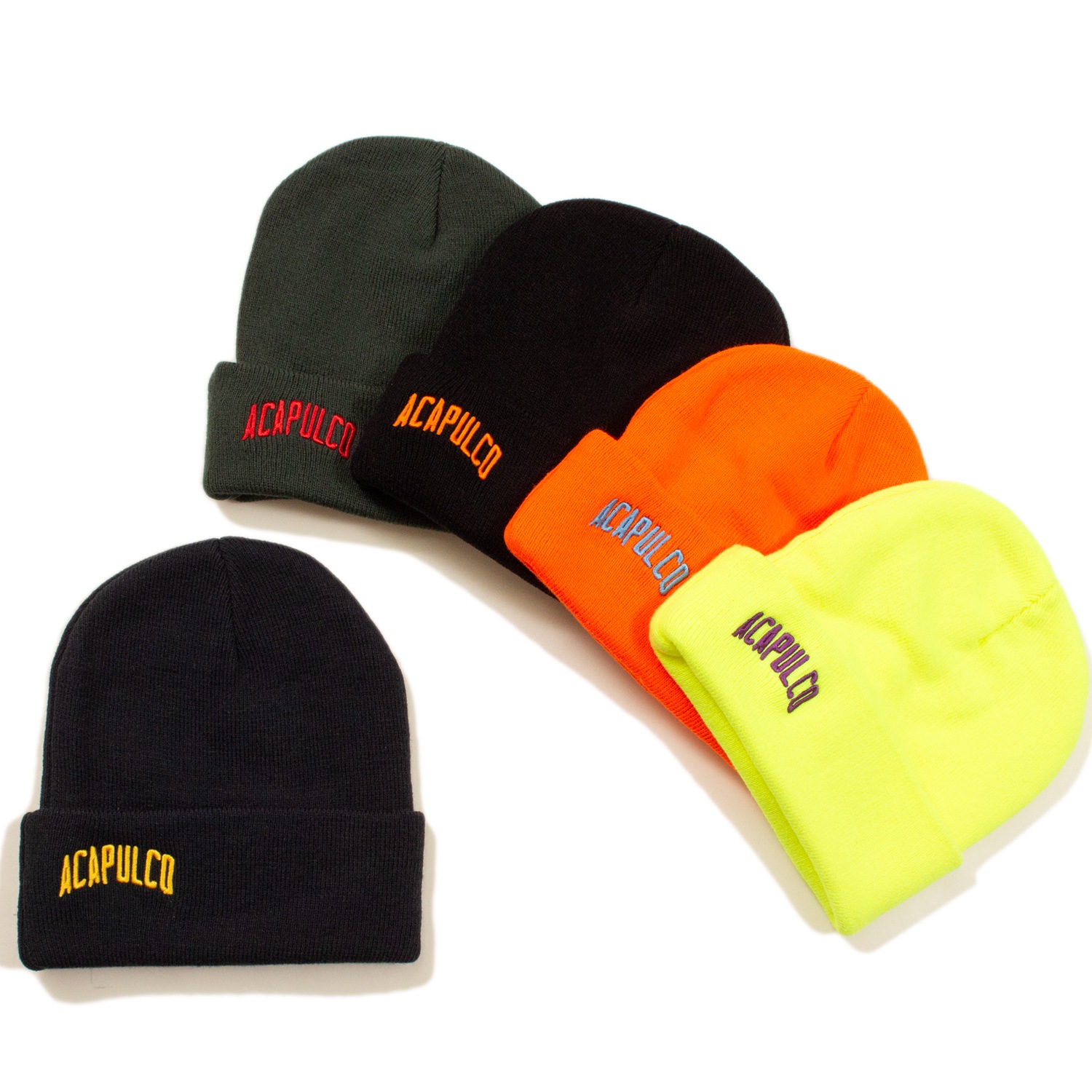 ��ACAPULCO GOLD/�����ץ륳 ������ɡ�VARSITY LOGO BEANIE �˥å�˹ / NEON ORANGE �����