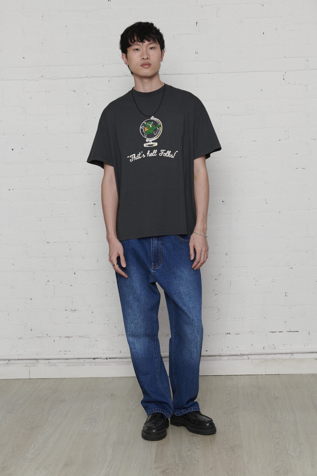 PAS DE MER/ѥɥHELL FOLKS T-SHIRT T / BLACK