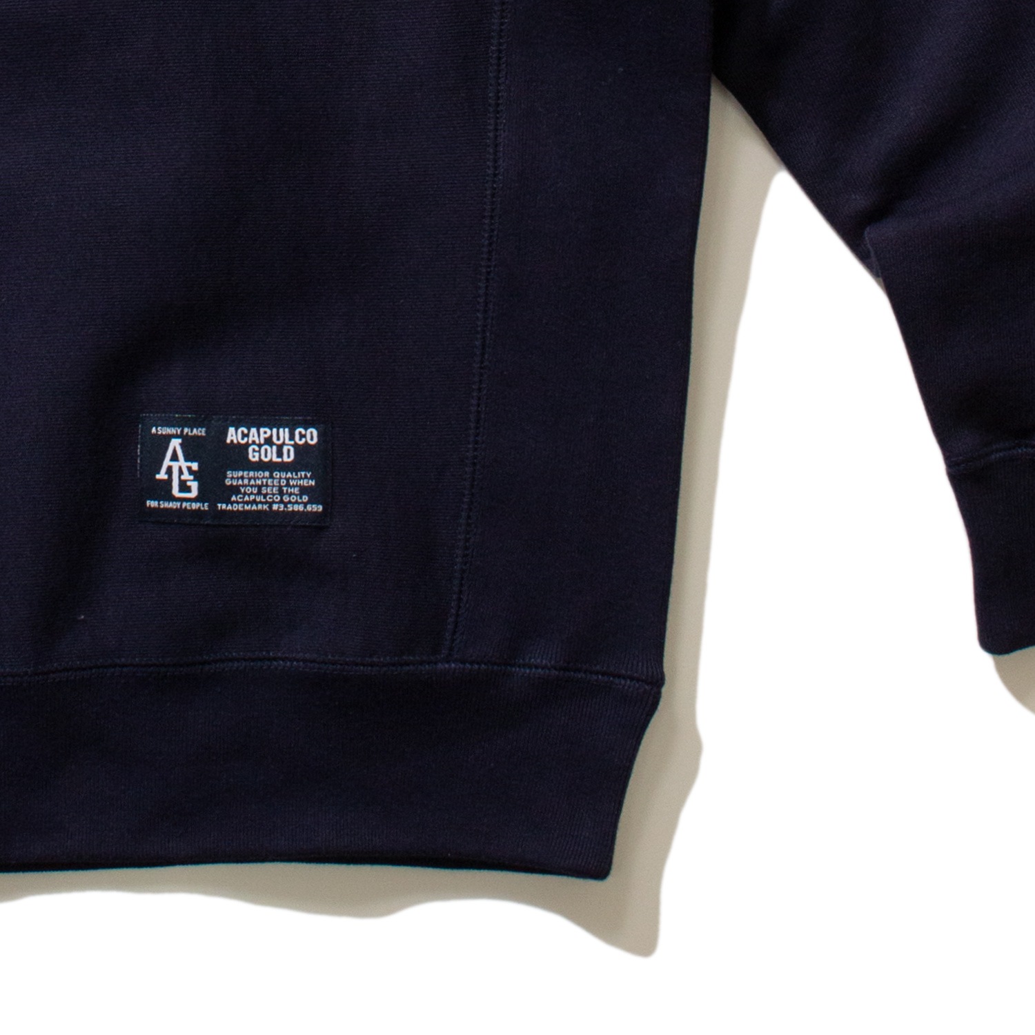 ��ACAPULCO GOLD/�����ץ륳 ������ɡ�APPLIQUE CREWNECK SWEATSHIRT ���롼�ͥå��������å� / NAVY �ͥ��ӡ�