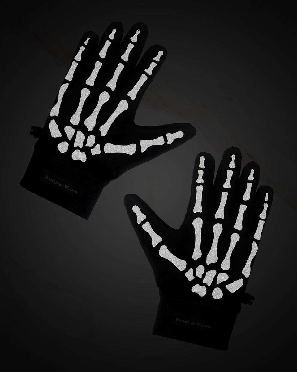 ��RAISED BY WOLVES/�쥤���ɥХ�����֥���SKELETON RUNNING GLOVES �������� / BLACK